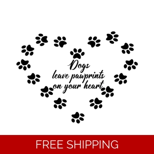 Dog Paw Heart and Saying